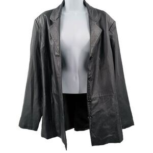 Vintage Y2K Black Leather Jacket